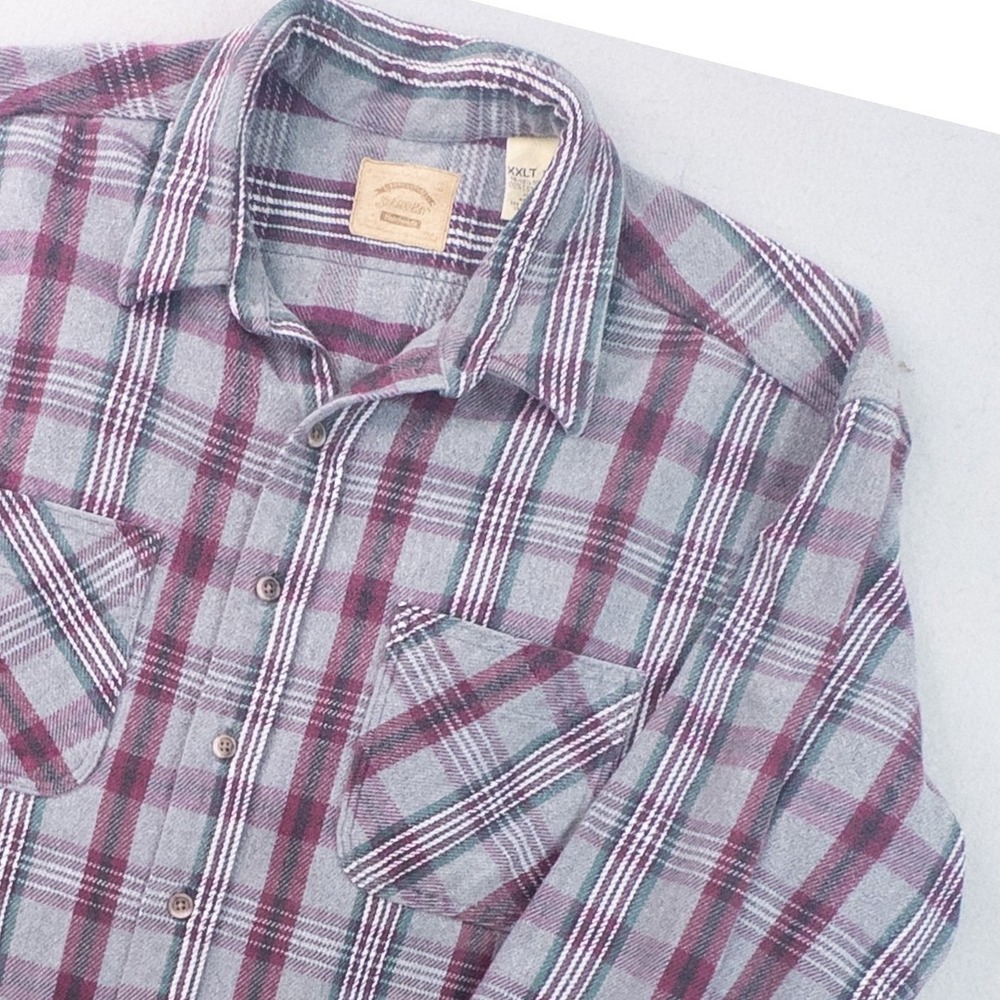 80s Vintage St Johns Bay Heavyweight Flannel Shirt Mens XXLT Plaid Made in USA